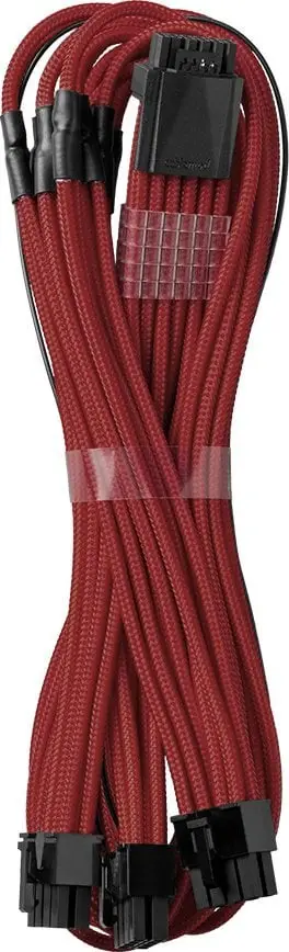 Kabllo PCIe CableMod C-Series Pro ModMesh, 16-pin në trefish 8-pin, 600mm, e kuqe