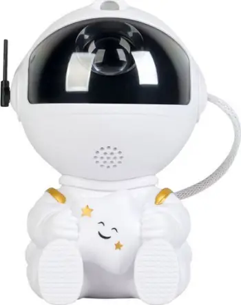 Projektor LED Astronaut me yje LEAN Toys, USB, me telekomandë, i bardhë