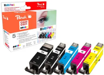 Pako boje Peach Savings Pack, për Canon PGI-520 CLI-521, set 5 kartridha, shumëngjyrëshe