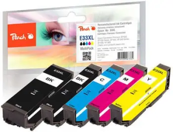 Pako bojë printeri Peach Value Pack, kompatibile me Epson 33XL T3357, shumëngjyrëshe