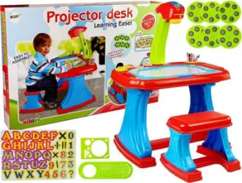 Tavolinë edukative Leantoys me projektor, me karrige, për fëmijë, shumëngjyrëshe