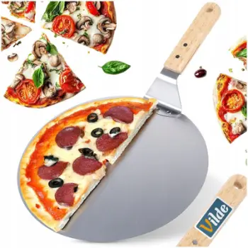 Pala për picë Vilde Pizza Peel Steel, çelik inox, dorezë druri, 48.5x30.5 cm