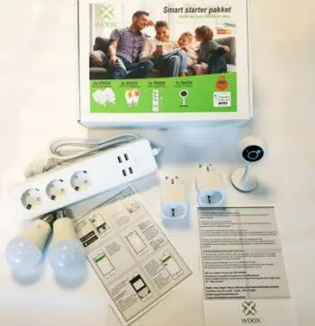 Pako smart home Woox Starter Pack, set fillestar, kontroll me aplikacion, e bardhë
