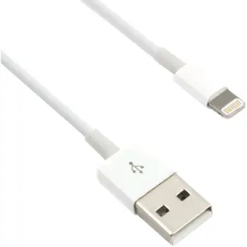Kabllo për sinkronizim dhe karikim C-TECH USB 2.0 Lightning, 1m, e bardhë