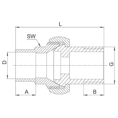 Kuplë reduktuese Ferro Brass 5/4" x 1", tunxh - 1