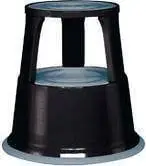 Shkallë palosëse WEDO Kickstool, metal i veshur me pluhur, me rrota, e zezë