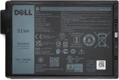 Bateri laptopi Dell, 3 cell, 51 Wh, e zezë - 2