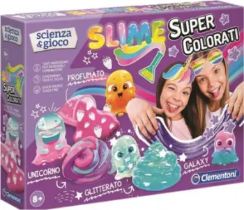 Set eksperimental Clementoni Super Colorful Slime, shumëngjyrësh