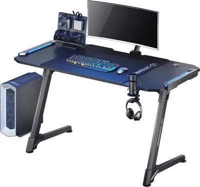 Tavolinë gaming Ultradesk Space XXL, 154 cm, LED, e zezë - 1