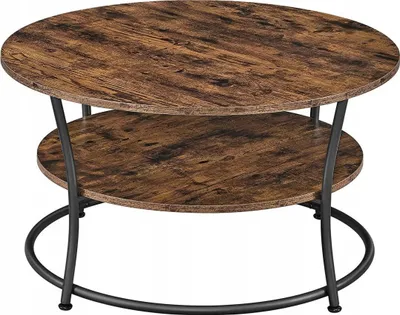 Tavolinë kafeje LEOBERT Coffee Table, rrumbullake, raft i poshtëm, kafe - 1