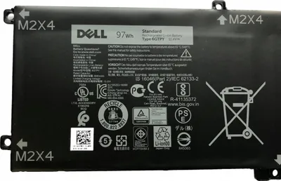 Bateri laptopi Dell GPM03 W62W6, 6 cell, 97Wh, e zezë - 2