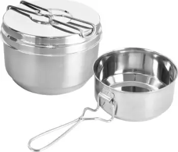 Set ene kampingu KingHoff KH-1373, 3 pjesë, çelik inox, argjendtë