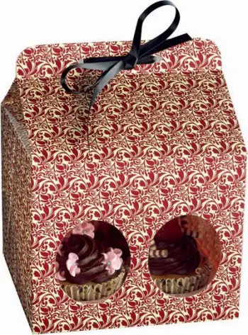 Kuti ambalazhi për muffin Kaiser Gift Flora, për 4 muffins, letër dekorative, shumëngjyrëshe