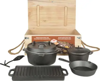Set enësh kampingu Esschert Design FF240, 7 pjesë, gize, i zi