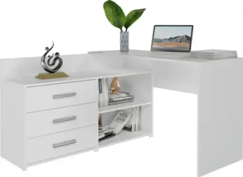 Tavolinë kompjuteri Topeshop DANY WHITE KPL, e bardhë