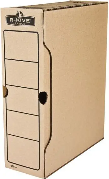 Kuti arkivuese Fellowes R-kive Basics, shpinë 100mm, paketim 10 copë, kafe