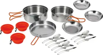Set enësh kampingu King Camp Adventurer II, çelik inox, me tenxhere dhe tigan