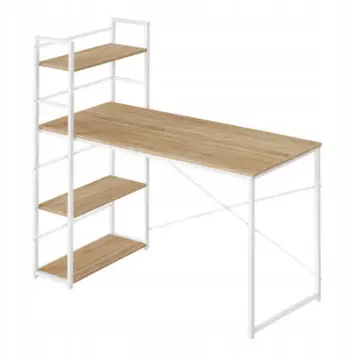 Tavolinë kompjuteri Leobert Desk MAX 4.0, 50cm, ngjyrë sonoma me këmbë të bardha