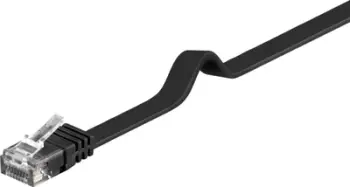 Kabllo rrjeti PremiumCord Flat Patch, UTP CAT6, 0.5m, e zezë