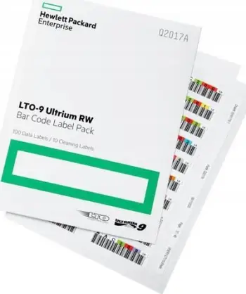 Set etiketa barkodi HPE LTO 9 Ultrium RW, për kaseta, multingjyrëshe