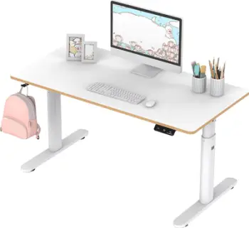Tavolinë kompjuterike për fëmijë Ultradesk Pulsar, elektrike e rregullueshme 55-81 cm, deri 60 kg, e bardhë
