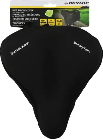 Mbulesë sediljeje biçiklete Dunlop Citybike, Memory Foam, 26x23.5cm, e zezë