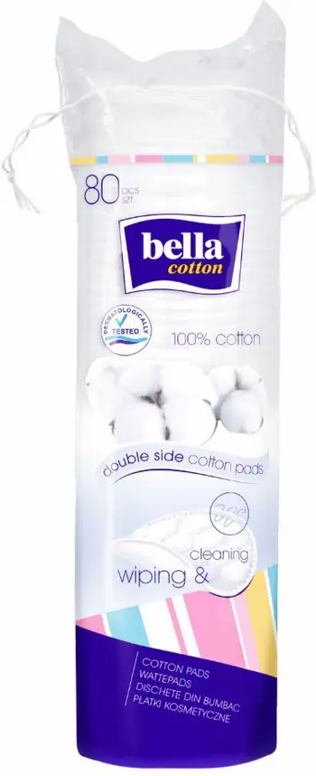 Pambuk për heqjen e grimit Bella Cotton, 80 copë
