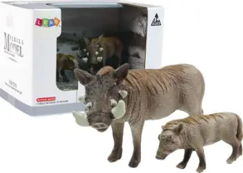Set figura kafshësh Collecta African Warthog With Young, 2 pjesë, plastike, shumëngjyrëshe