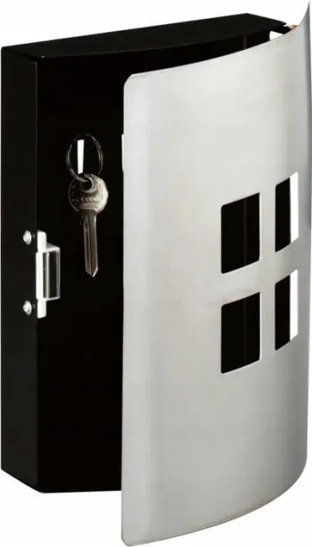 Kuti çelësash Zeller 4 Squares, çelik inox, montim muri, argjendtë