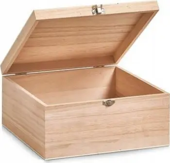 Kuti druri Zeller Solid Wood Box, 26 x 26 x 12.5 cm, ngjyrë natyrale