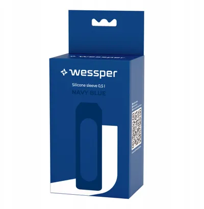 Mbulesë silikoni për shishe qelqi Wessper B1 Borosilicate, 0.5L, navy blue - 3