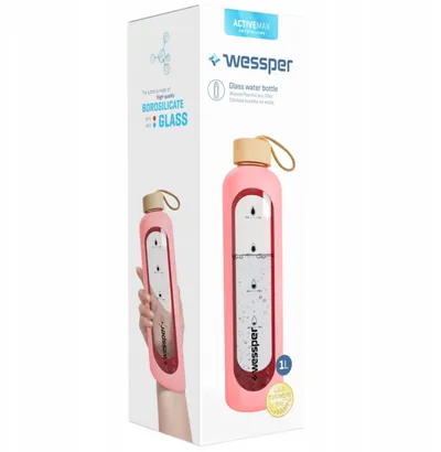 Mbulesë silikoni Wessper ActiveMax, për shishe 1L, rozë - 2