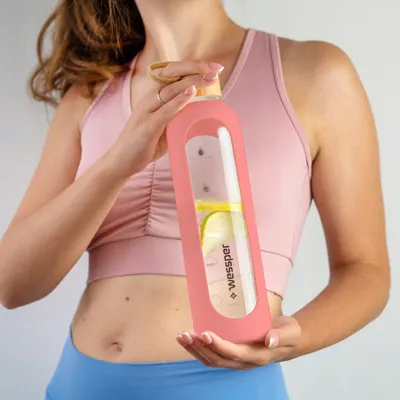 Mbulesë silikoni Wessper ActiveMax, për shishe 1L, rozë - 4