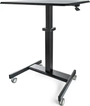 Tavolinë lëvizëse StarTech.com Mobile Standing Desk, rregullim lartësie 74 115 cm, me rrota frenimi, e zezë
