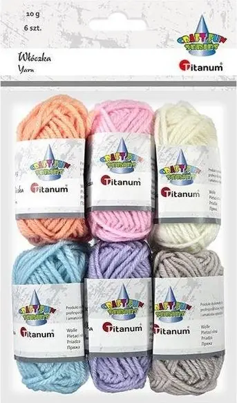 Set fije qëndisjeje Titanum Pastel Yarn, 6 ngjyra pastel