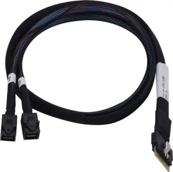 Kabllo SAS Microchip Technology 2304900-R, SlimSAS në 2 MiniSAS HD, 0.8m, e zezë