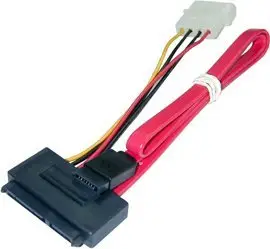 Kabllo SATA Lindy Combined Data & Power, 0.3m, e kuqe