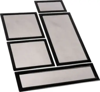 Set filtrash pluhuri DEMCiflex për Lian Li TU150 Mini ITX, magnetik, poliester, e zezë