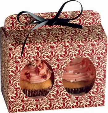 Kuti dhurate për muffins Kaiser Flora, për 2 muffins, letër, shumëngjyrëshe
