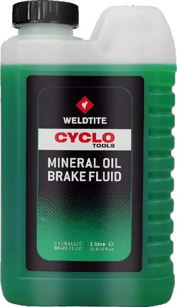 Lëng frenash mineral për biçikleta Weldtite Cyclo, hidraulik, 1L, i gjelbër
