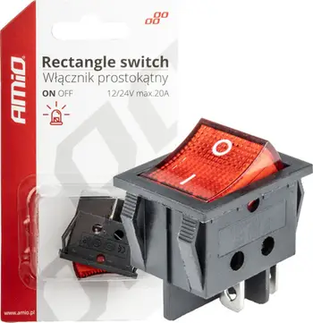 Çelës universal AMiO BU02 03613, drejtkëndor, 12V 230V, i kuq me ndriçim
