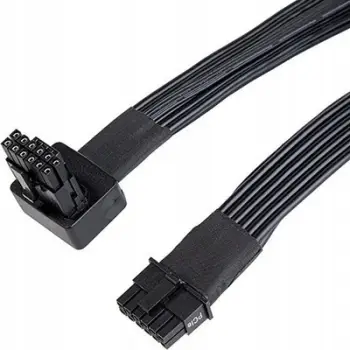 Kabllo SilverStone PP14-90 12VHPWR, 12+4 pin PSU në 12+4 pin GPU 90°, i zi