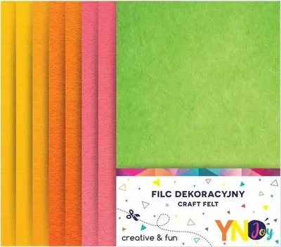 Set fletë filci dekorativ Noster, A4, 8 ngjyra fluoreshente - 1