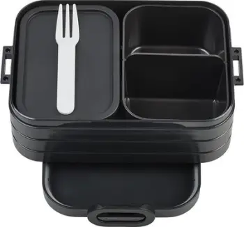 Kuti dreke Mepal Ellipse Bento, me ndarje, Nordic e zezë