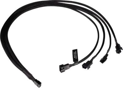 Kabllo splitter Alphacool 4 Pin në 4x 4 Pin PWM, 60 cm, i zi - 1