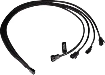 Kabllo splitter Alphacool 4 Pin në 4x 4 Pin PWM, 60 cm, i zi