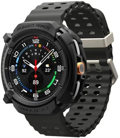Mbrojtëse ore Spigen Rugged Armor për Samsung Galaxy Watch 8 Classic 46mm, TPU, e zezë matte - 3