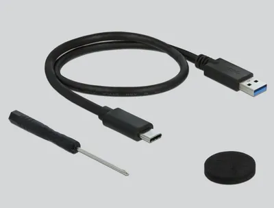 Kuti e jashtme Delock 42610, 2.5" SATA HDD SSD, USB C 3.2 Gen 2, e zezë - 1