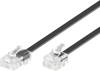 Kabllo telefonik Wentronic goobay TEL 6P4C 8P4C, RJ11 në RJ45, 6m, i zi