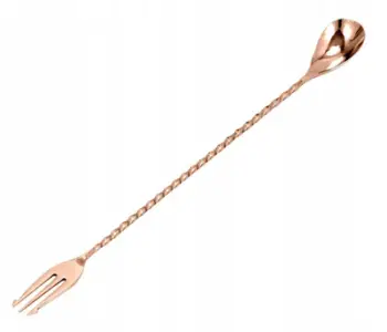 Lugë barmeni me pirun, 40 cm, bakër